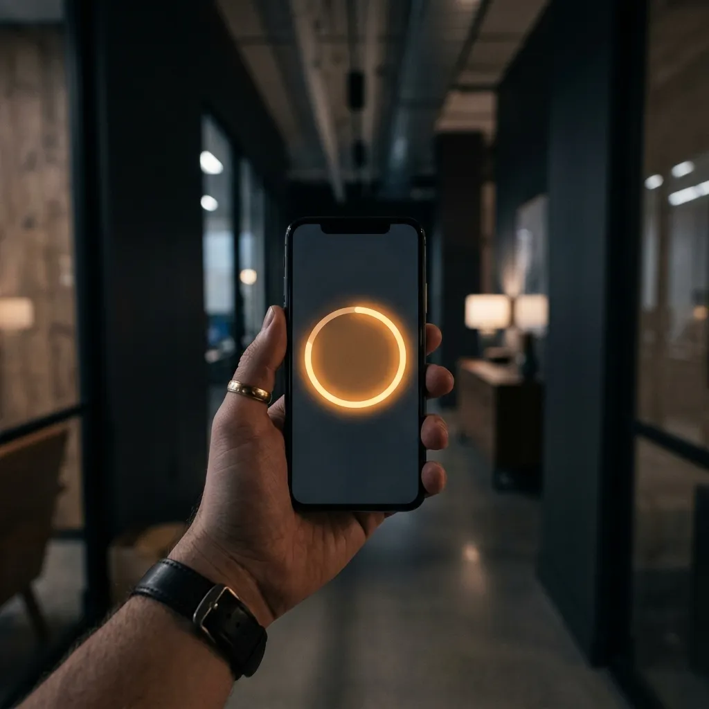 Lone worker check-in app interface on a smartphone