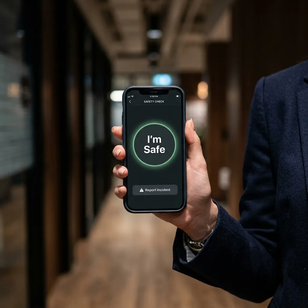 The Sentry lone worker safety app on a smartphone
