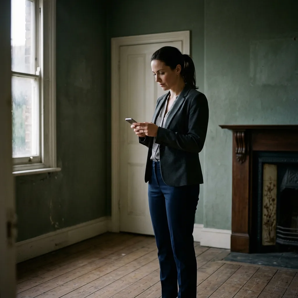 Estate agent conducting a solo property viewing — the lone worker risk the law now mandates you address